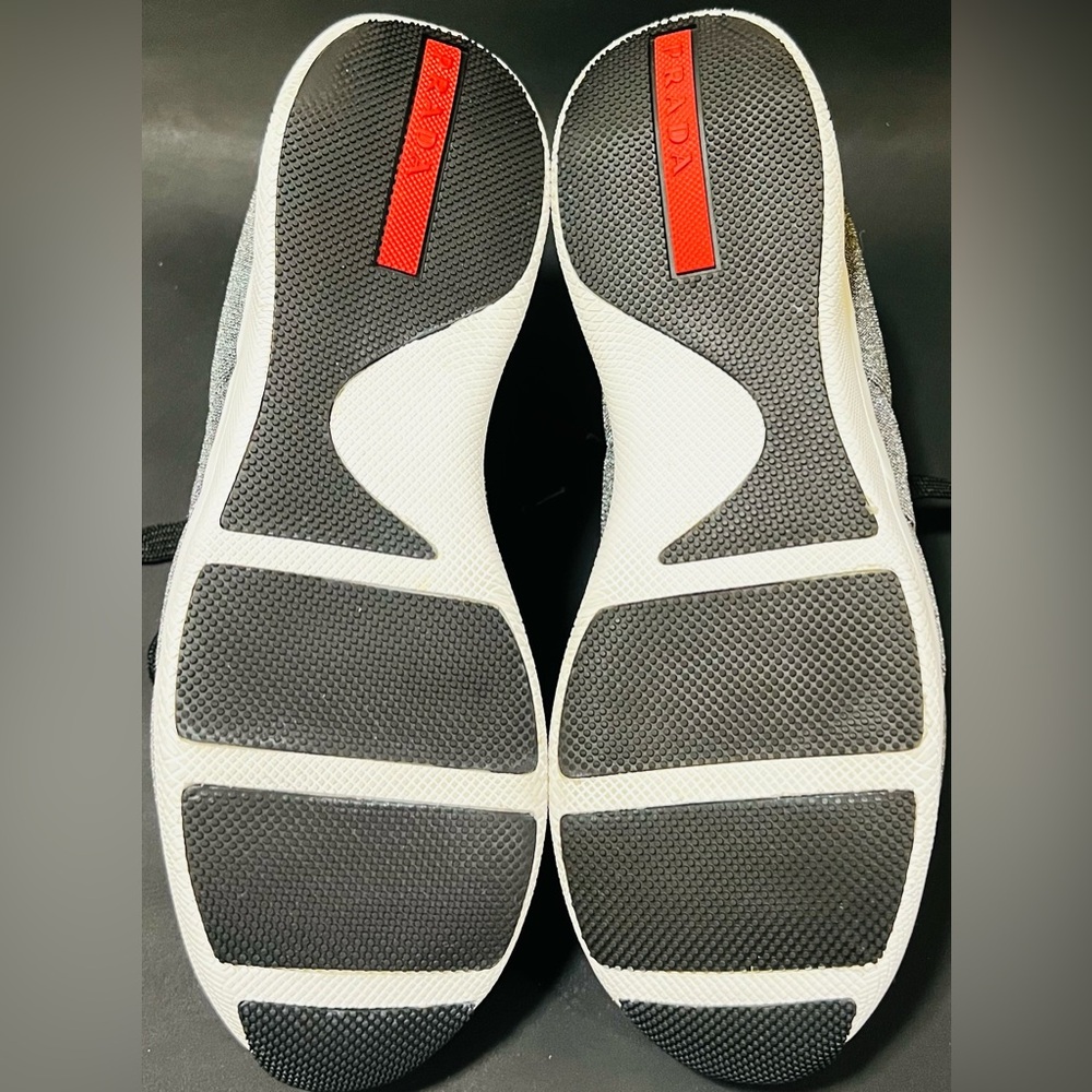 Prada Nylon Gray Glitter Effect Sneaker | 3E6321 | SIZE 39.5 US 9 - Picture 9 of 13